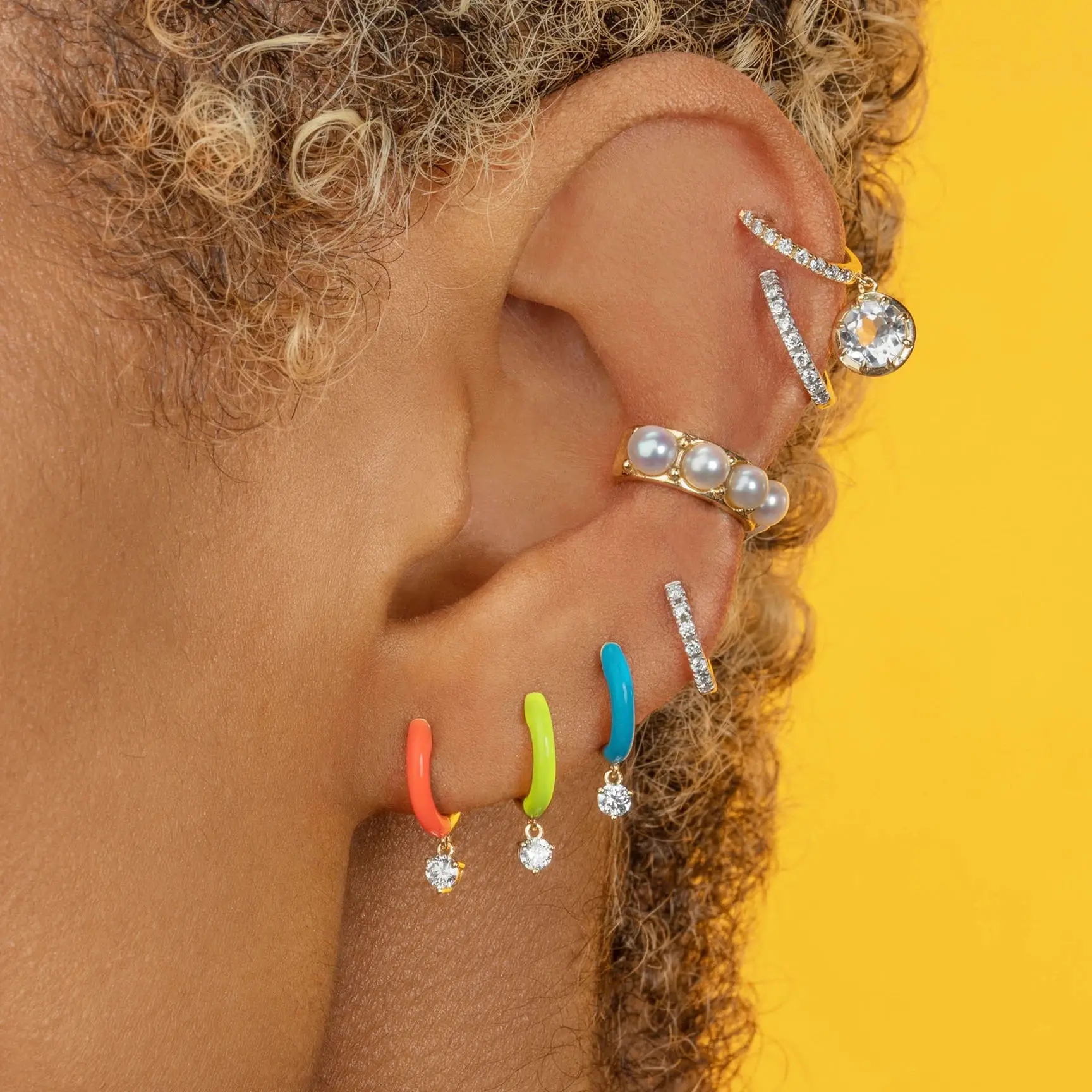 Candy Enamel Colorful Fashion Women Jewelry Neon Circle Prong Set White CZ Dangle Drop Earring Candy Enamel Colorful Fashion Women Jewelry Neon Circle Prong Set White CZ Dangle Drop Earring