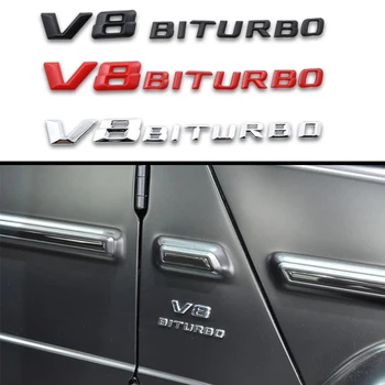 

1pcs Car sticker V8 BITUBRO badge Emblem body Labeling For Mercedes benz A B R G Class GLK GLA C200 E200 C200L S400 S500 S600
