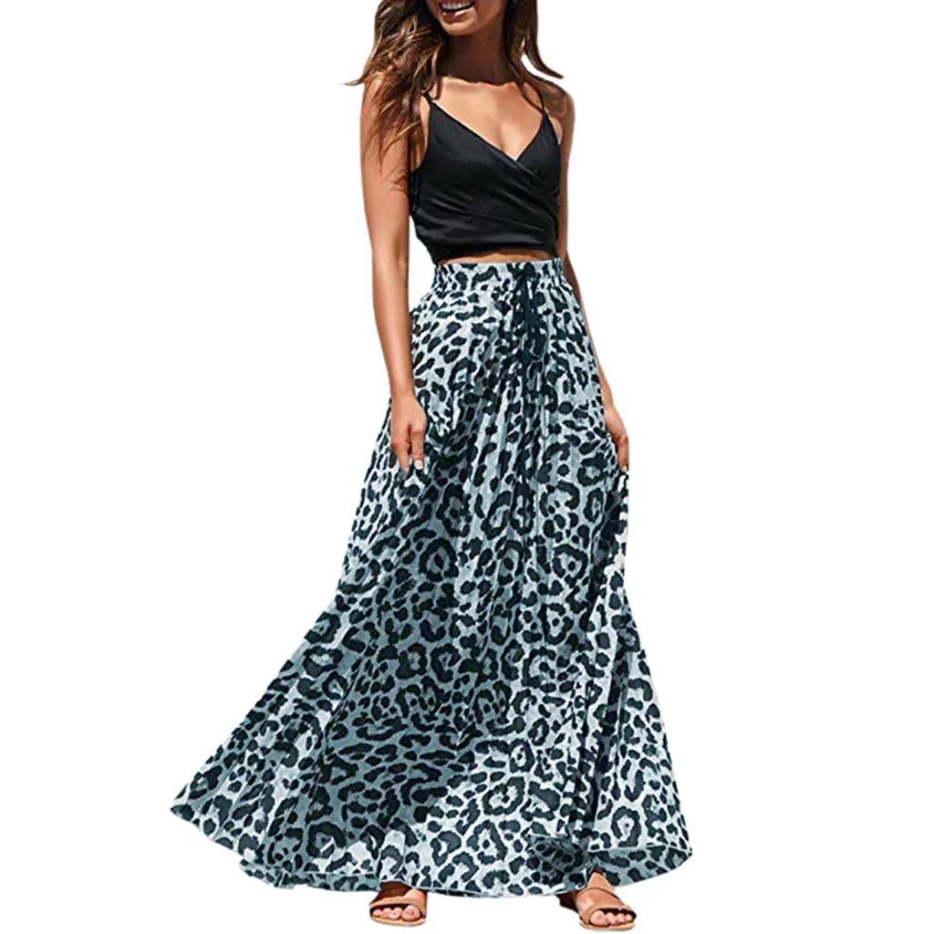 leopard print straight skirt