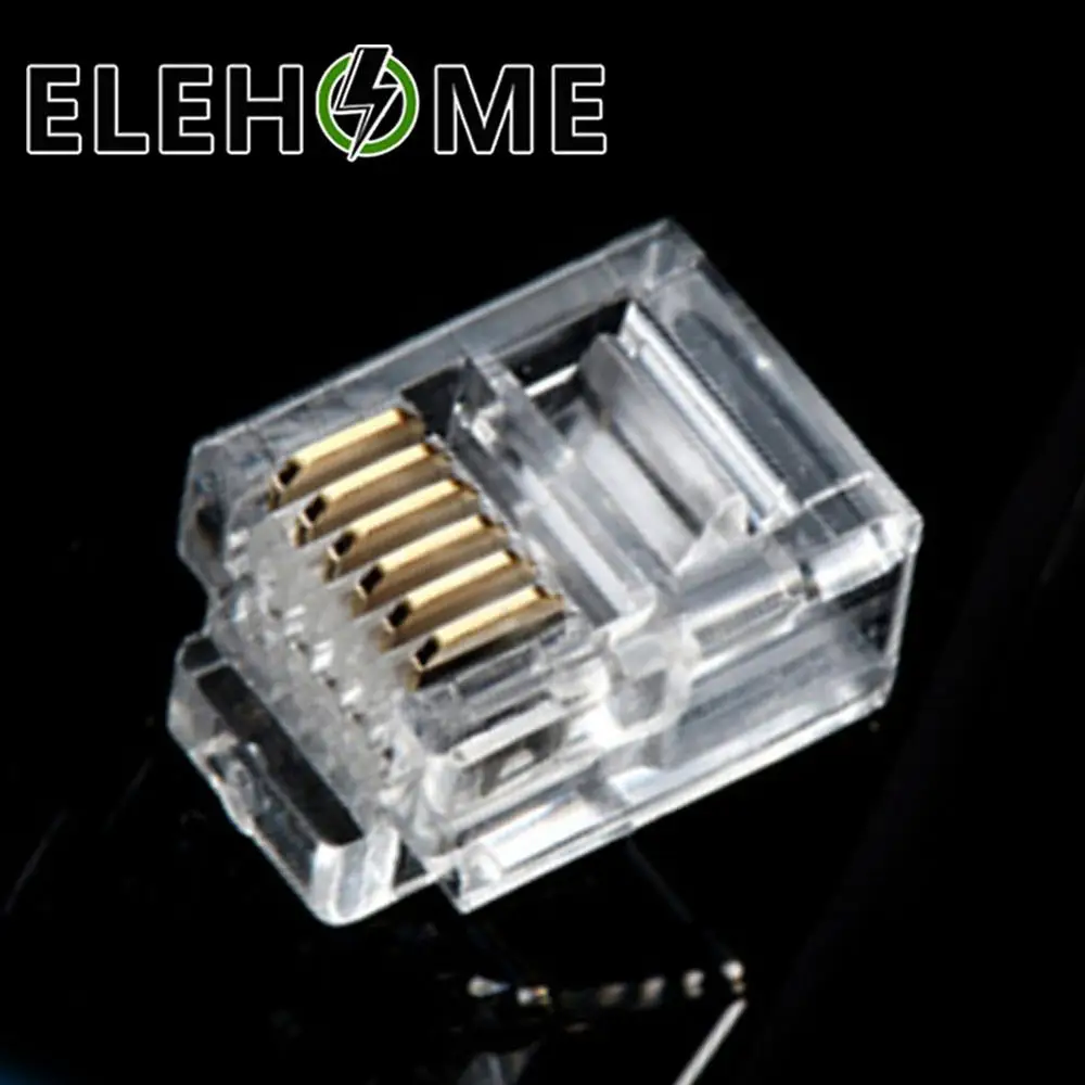 

10pcs 6P6C 6 Pins 6 Contacts RJ11 Telephone Modular Plug Jack,RJ11 Connector XF30