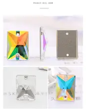 

Pipatian Wholesale Rectangle Rhinestone Button Bulk Flatback Sew On Decorative Crystal Clothing Decorative Stickers