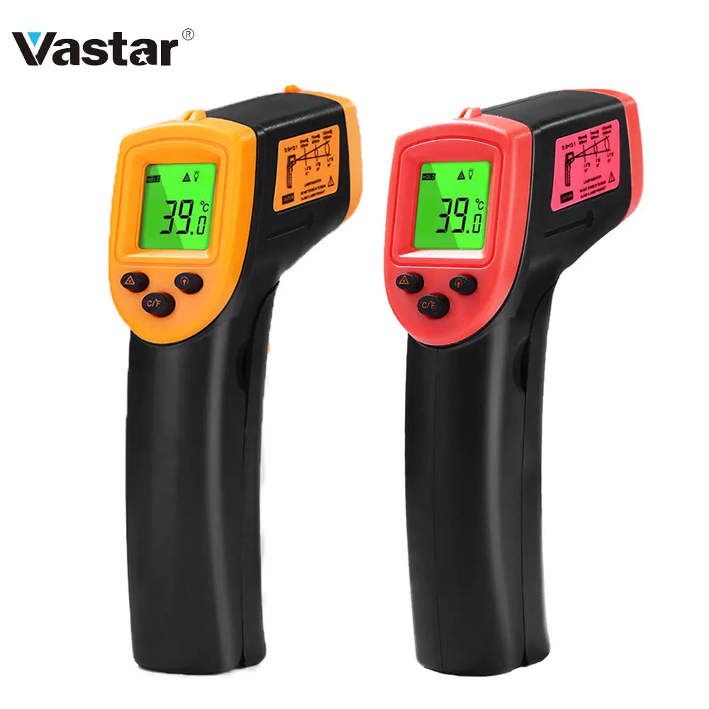 

Vastar -50 to 600 Non-Contact Laser LCD Display IR Infrared Digital C/F Selection Surface Temperature Thermometer Pyrometer Imag