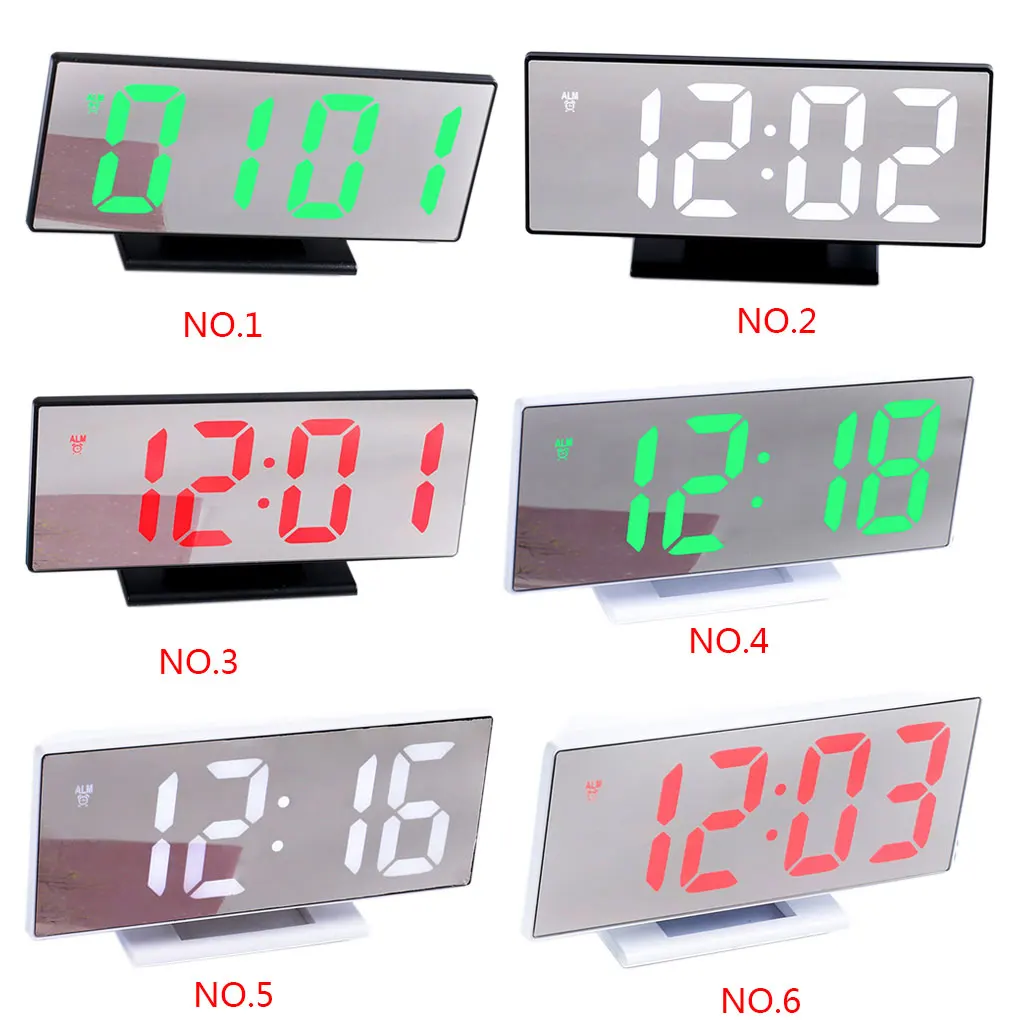 Высокое качество цифровой будильник светодиодный зеркальный часы многофункциональный дисплей Ночная светодиодная подсветка Настольный 12/24-часовая система будильник