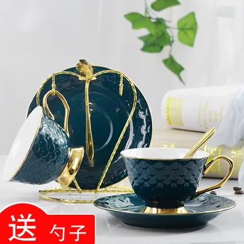 

British New Style Ceramic European Style Coffee Cup & Saucer Set Household Simple Afternoon Tea Scented Tea Cup Nordic