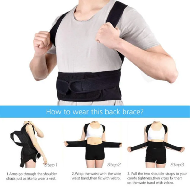 S-3XL Male Female Adjustable Magnetic Posture Corrector Corset Back Brace Belt Lumbar Support Straight Corrector Body Shapers