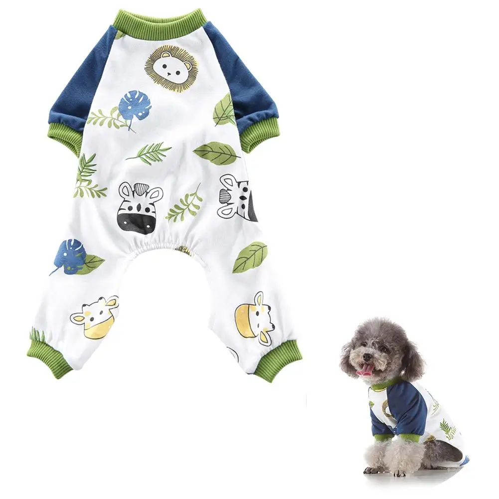 

Soft And Warm Dog Pajamas Animal World Pet Clothes Dog Pajamas Cotton T-shirt Shirt Dog Puppy Onesies Conjoined Garment