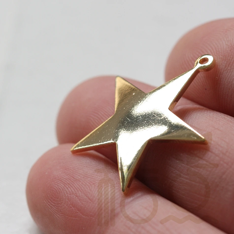 6 pcs 9x20mm Raw Brass Brushed Star Charms, Star Pendants, Raw Brass S –  mbjewelrymetal