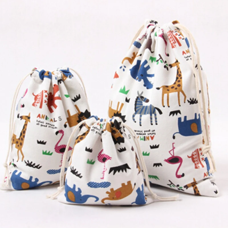 3 шт./компл. модный шнурок холщовые сумки для покупок продуктовая тележка Eco Grab многоразовые сумки с принтом в зоопарке чехол