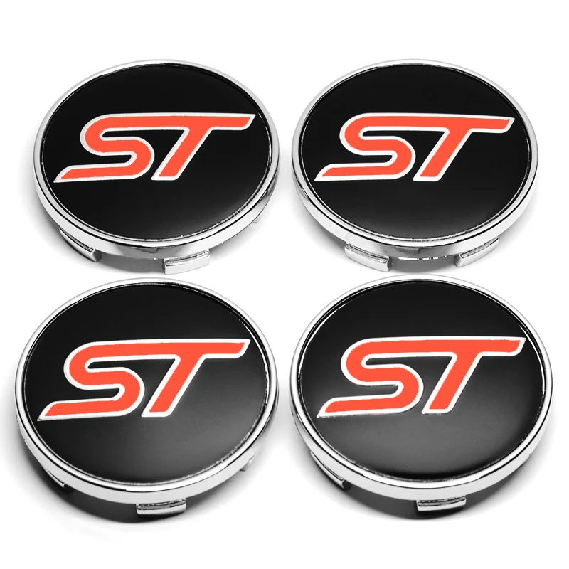 4pcs 54mm ST Logo Car Wheel Center Hub Cap for Ford Fusion Everest Escape Explorer Mondeo Focus Ecosport Fiesta Kuga Car Rim Hub