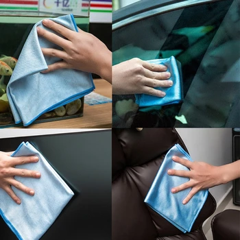

4pcs/set Microfiber Lint-free Cleaning Cloths for Wine Glasses Windows Mirrors U90C