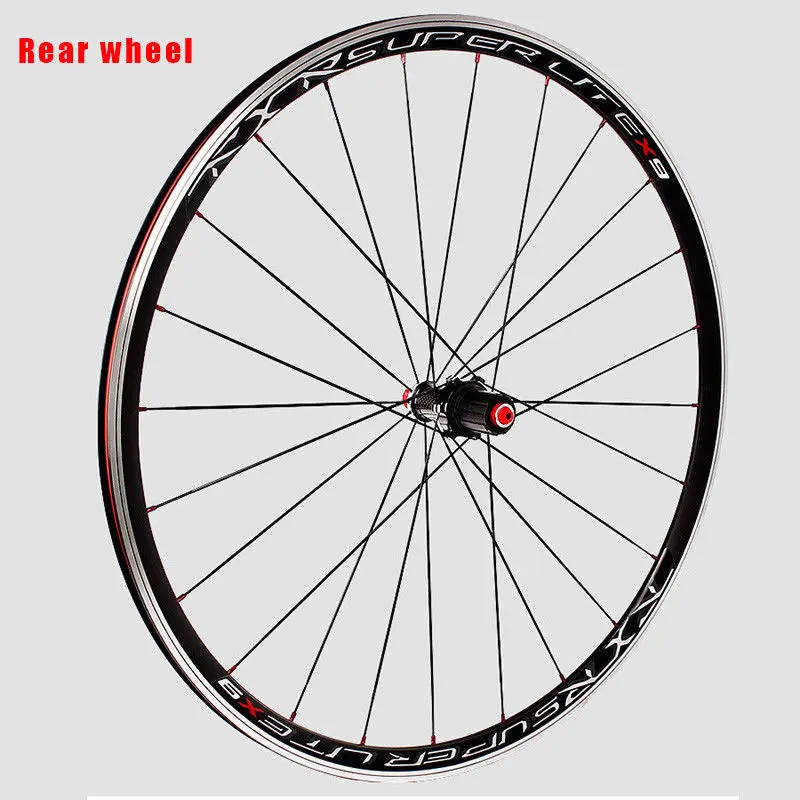 RXR 700C Bike Wheelset Carbon Hub Road Bike Bicycle F&R Wheels Wheelset Clincher Sealed Bearings 7-11 Speed V Brake (17)