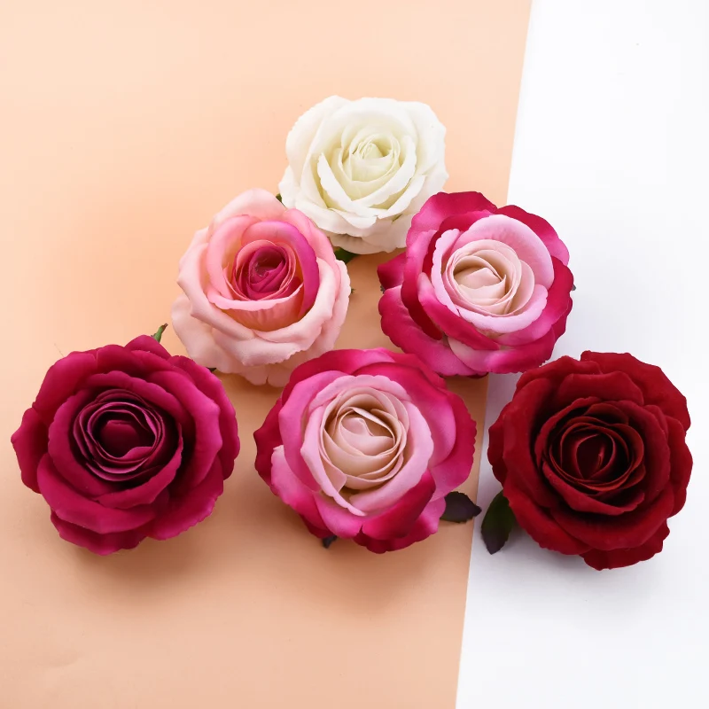 2/5 шт 9 см головка Розы Свадебные аксессуары просвет декоративные цветы стена с канвой, дают вам возможность самостоятельно украсить свой дом искуственные цветы для декора дешево