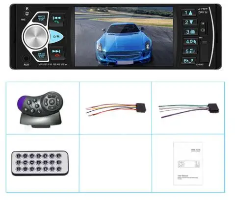 4022D 4,1 дюймов 1 Din автомагнитола Авто Аудио Стерео Авторадио bluetooth Поддержка камеры заднего вида USB пульт дистанционного управления - Цвет: with wheel control