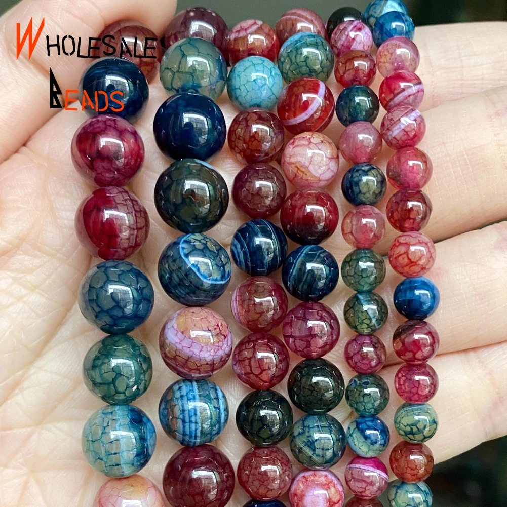 Натуральный камень Новое поступление Дракон вены турмалины Агаты 6-10 мм круглые