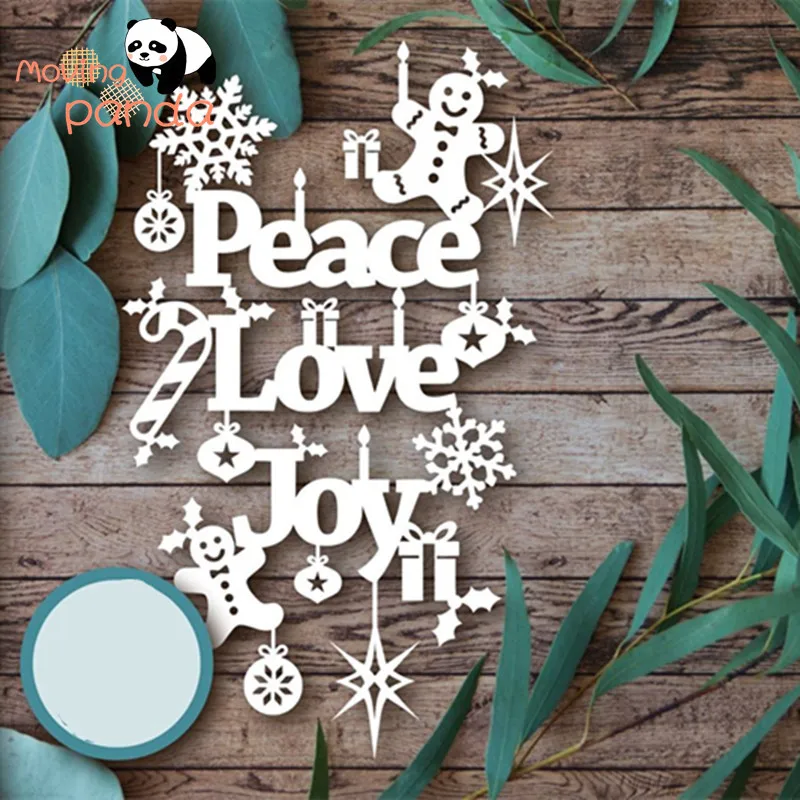 Металлические пресс-формы peace love joy Новинка 2019 г. Фоновые ремесла штампы