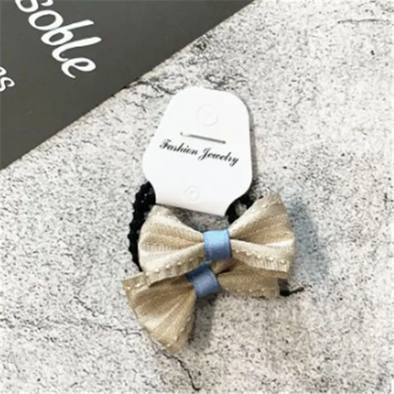 set 37 15 компл./лот Маленький бант из ленты с эластичные ленты для волос Детские аксессуары для волос с бантом, резинки для волос нарисованной длинноволосой девочкой, веревок, лучший подарок - Цвет: set 37