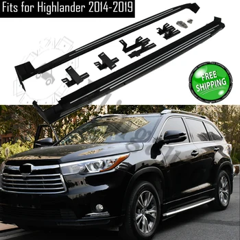 

Running board fits for T.oyota Highlander 2014-2019 2Pcs left right side steps nerf bar car pedal side stairs side bar