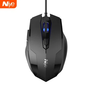 Ratón óptico LED profesional para juegos, periférico con cable USB, 2400DPI, ajustable, 6 botones, para PC, portátil