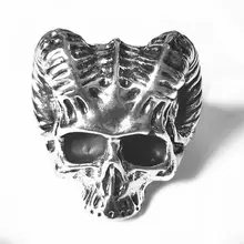 Уникальный панк готический сатанин демон сорат череп кольцо для мужчин голова козла Байкер кольцо Baphomet ювелирные изделия подарок ретро рок кольцо с черепом в стиле панк
