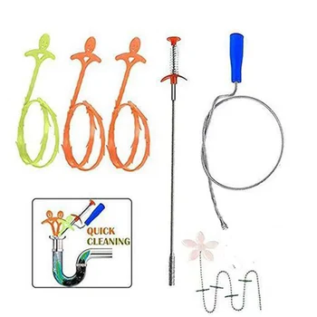

6 Pieces Drain Snake Hair Cleaning Tool Hair Drain Sink Clog Remover Clog for Kitchen Sink Bath Tub Toilet