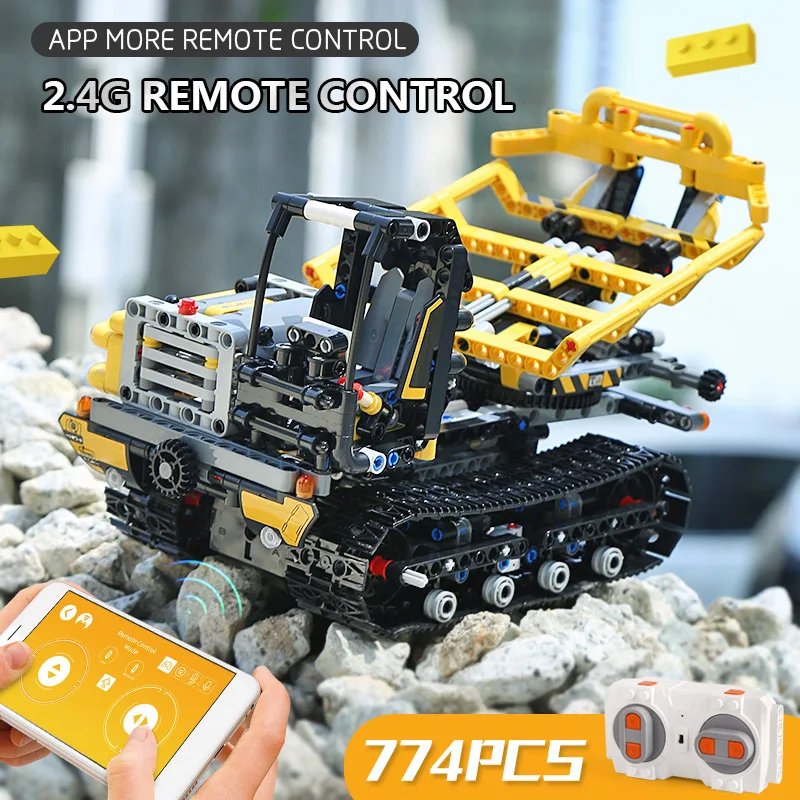 RC Motor function APP пульт дистанционного управления грузовика Technic hoist Car 42094 гусеничный погрузчик набор детская машинка из конструктора модель игрушки