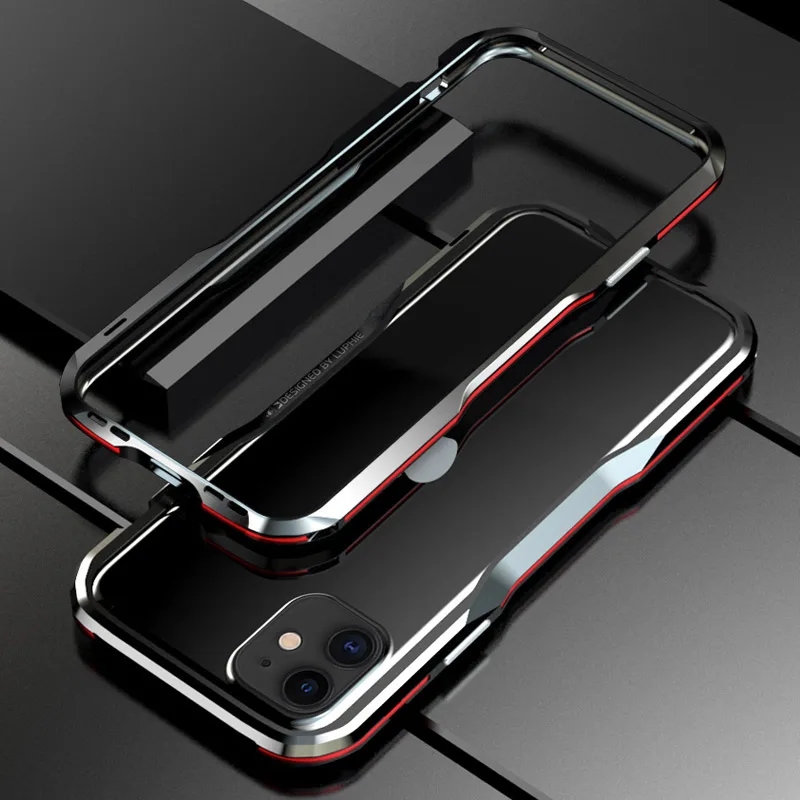 Модный дизайн защитная рамка авиационный металлический бампер для iPhone 11 11Pro 11Pro Max телефонный чехол - Цвет: Black red
