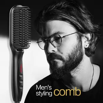 

DishyKooker Negative Ion Ceramics Hair Brush Fast Hair Straightener Comb Electric Brush Comb