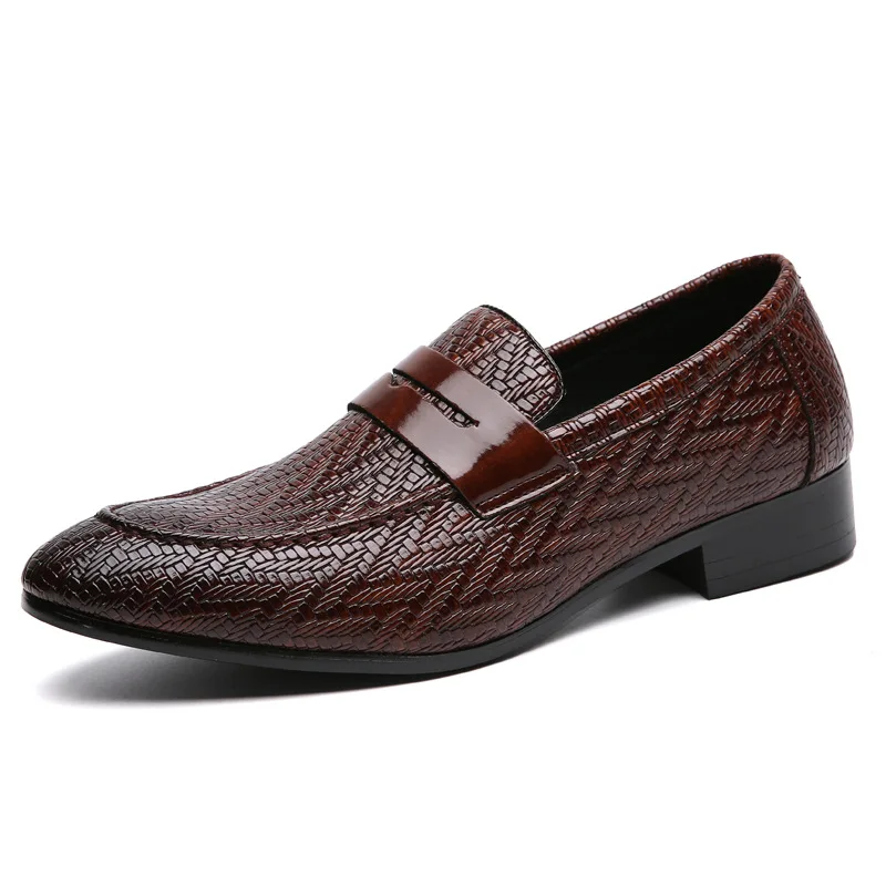 Мужские кожаные туфли-лоферы; модная классическая мужская Осенняя обувь; официальная обувь; Повседневная резиновая обувь; zapatos de hombre; большие размеры