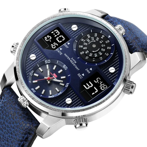 Analógico à Prova Relógio de Homens de Aço Relógio de Pulso Luxo Homens Chronograph Água Esportes Relógios Luminosos 24 Horas Data Quartz Cheio d’