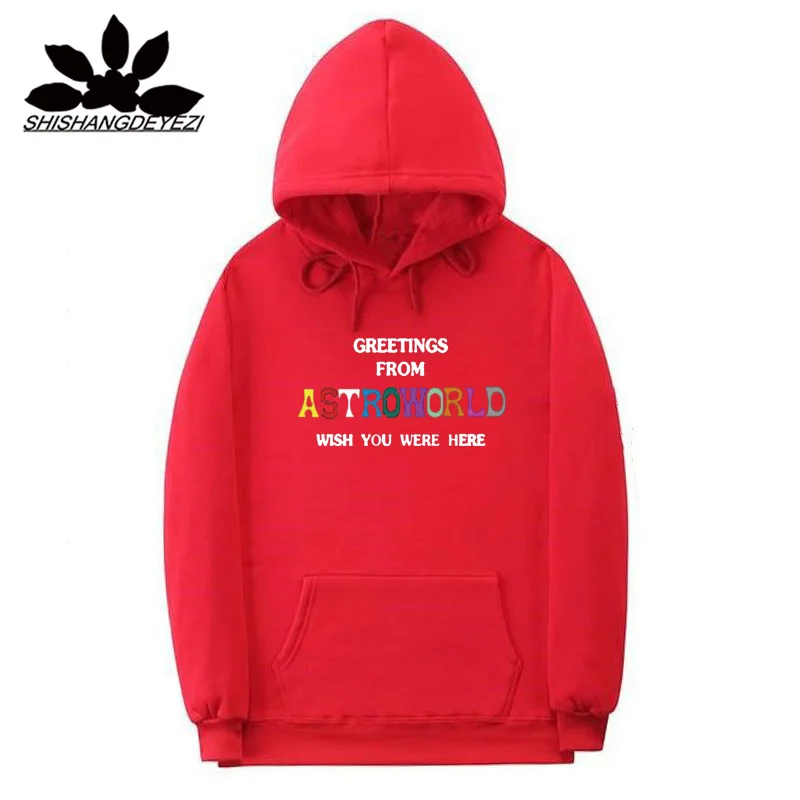 Red XMS81 Принт Трэвиса Скотта ASTROWORLD толстовки с капюшоном для мужчин/женщин хип-хоп Уличная толстовка с капюшоном для мужчин размера плюс S-3XL - Цвет: Red XMS81
