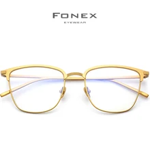 FONEX Pure titanium оправа для очков мужские высококачественные квадратные очки по рецепту при близорукости оптические очки 866