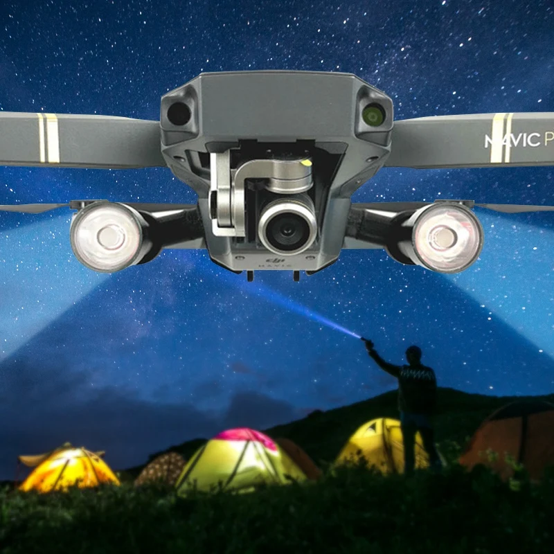 Подходит для Dji Mavic Pro-Spark светодиодный светильник аксессуары с регулируемым углом наклона маленькая вспышка светильник дистанционного Яркость ночное F светильник ing аксессуары