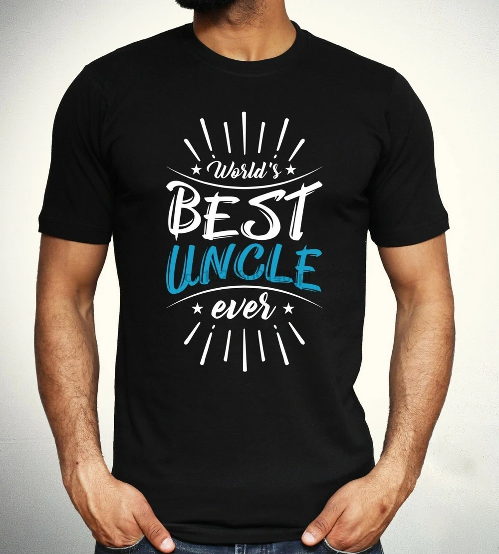 Футболка с надписью World Best Uncle крутая семейная футболка в подарок на день рождения