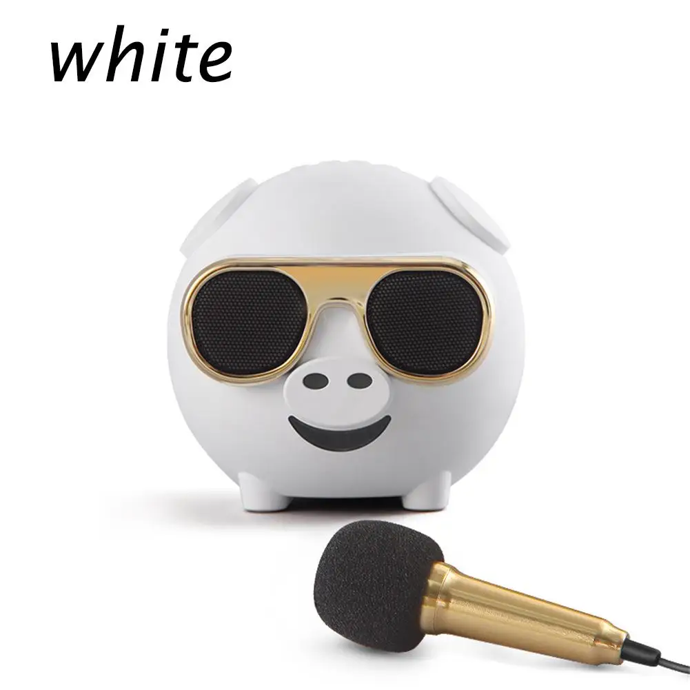 Cute Piggy Wireless Speaker Bluetooth Karaoke Speaker Smart Mini Speaker With Microphone Loudspeaker Box Stereo Boombox