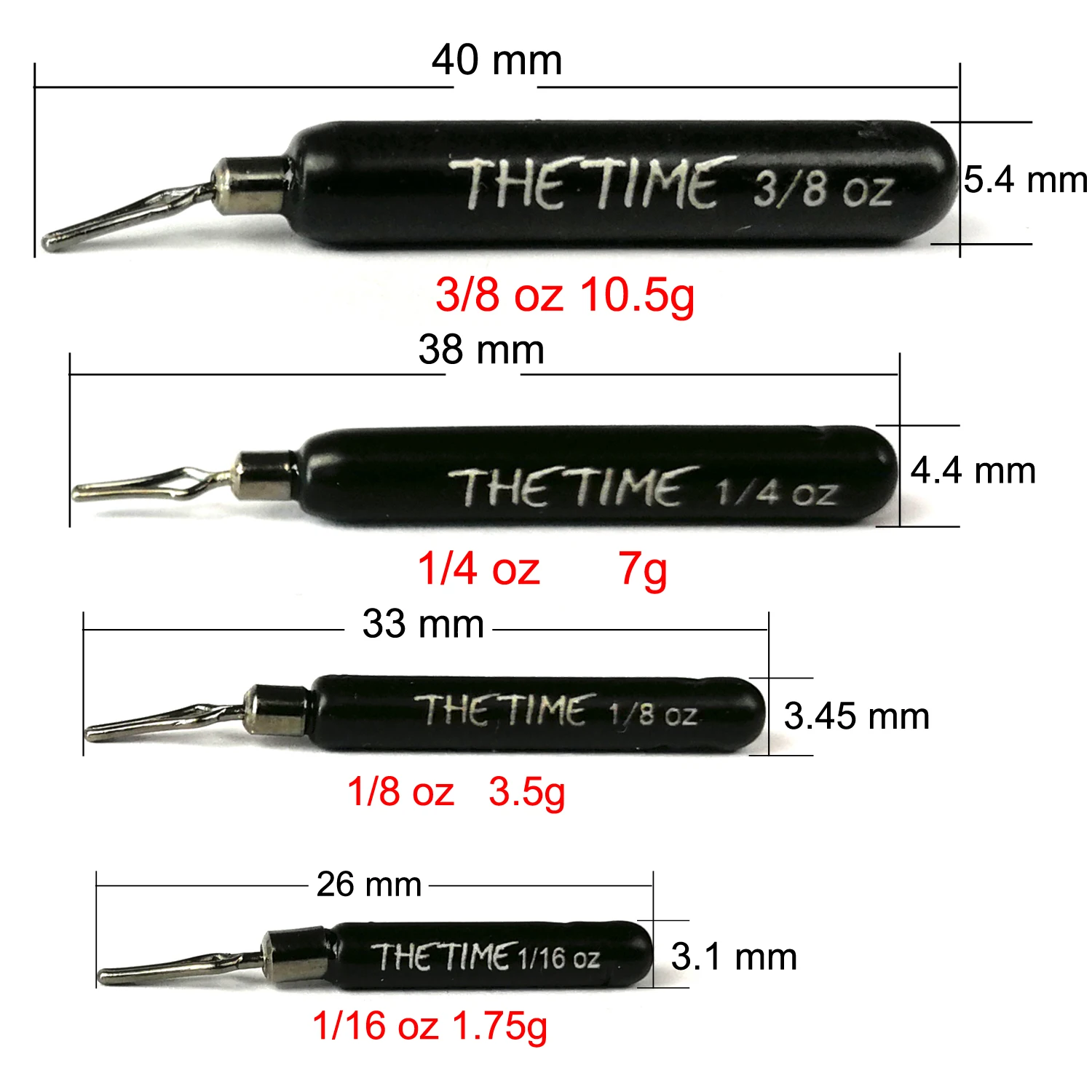 TheTime Texas /Carolina /Drop Shot Rig Tungsten Sinkers 1/16-1 OZ Bullet  Weights Columnar 1.8-28g Bass Fishing Lures Accessories