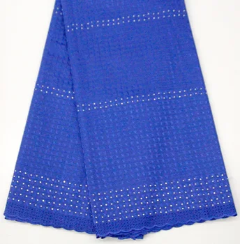 

royal blue dry lace fabrics high quality cotton lace fabric voile coton suisse polish lace material for african men 5yard/lot