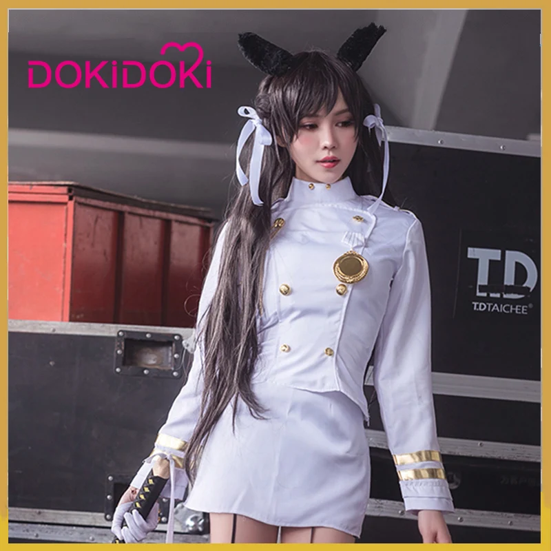 

DokiDoki Game Cosplay Azur Lane IJN Atago Costume Women White Suits Azur Lane IJN Atago Cosplay Costume