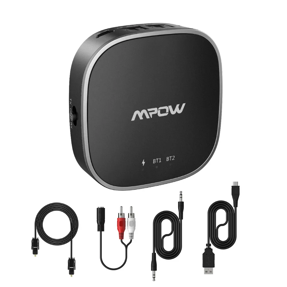 Mpow Wireless Adapter APTXAPTX HDAPTX LL Bluetooth 5.0 Transmitter Receiver With Digital Optical Toslink&Aux Cable Connection (9)