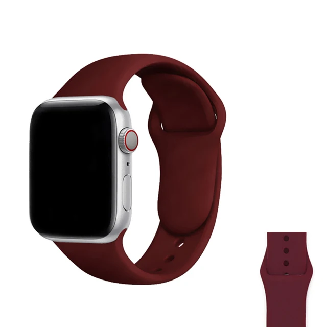 Silicone Strap For Apple Watch Band  7 41mm/45mm Series 6 SE 5 4 42mm/44mm Rubber Wristband iWatch 3 2 1 38/40mm Smart Bracelet 32