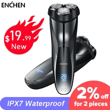 ENCHEN – rasoir électrique 3D Blackstone pour hommes, étanche IPX7, double usage humide et sec, avec écran LCD, pour le visage et la barbe