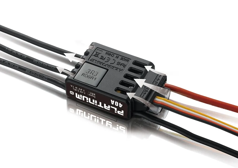 

Hot Hobbywing Platinum 25A V4 3-6S Lipo / Platinum 40A V4 ESC 3-4S Lipo Brushless ESC Speed Controller for RC Helicopters 450-48