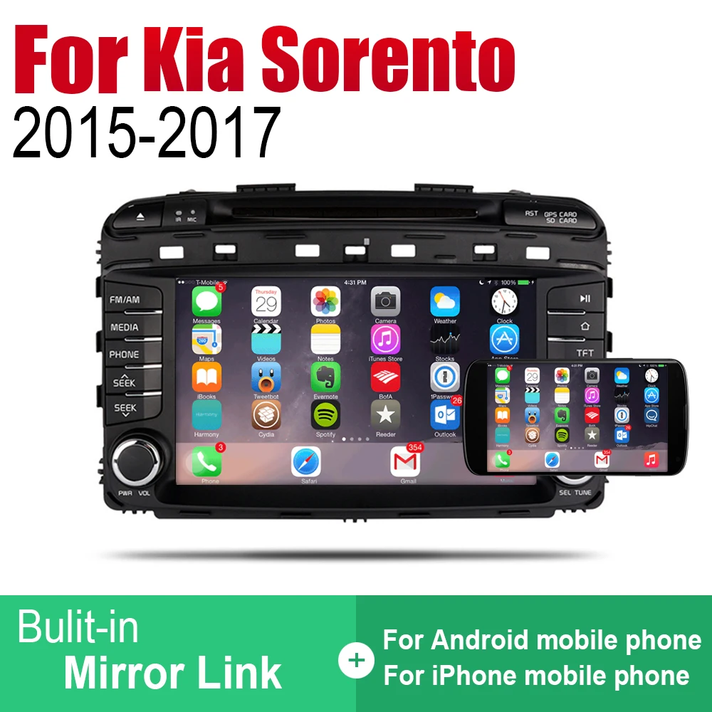 Автомобильный dvd-плеер gps навигация для Kia Sorento Prime KX7 автомобильный Android мультимедийная система экран Радио стерео