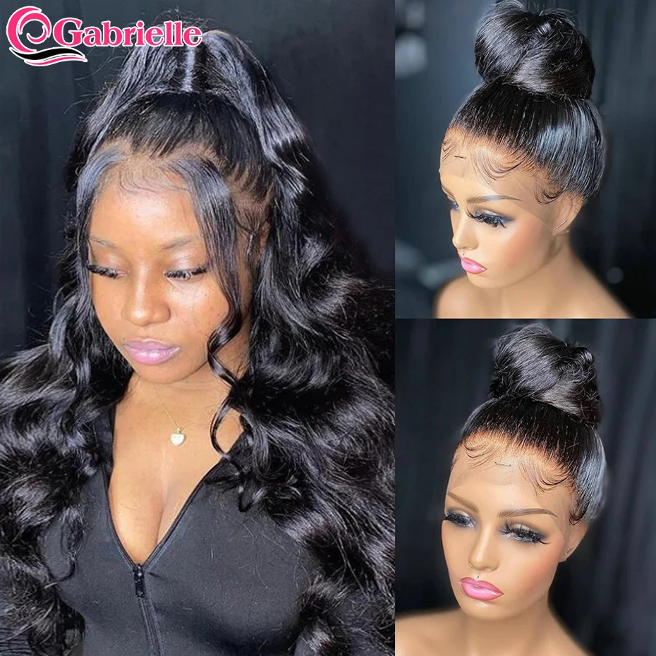 26 Inch Human Hair 360 Lace Front Wig Pre Plucked Body Wave Glueless 360 Glueless Full Lace Wig Curly Human Hair Wigs 36 Inch  main image 3