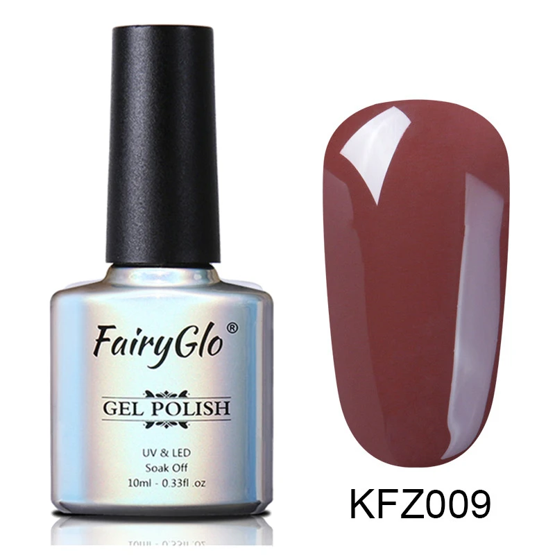FairyGlo, 10 мл, серия винно-красного цвета, Гель-лак, УФ-лак для ногтей, чистый цвет, замачиваемый Гель-лак для ногтей, Полупостоянный Гель-лак для ногтей, эмаль - Цвет: KFZ009