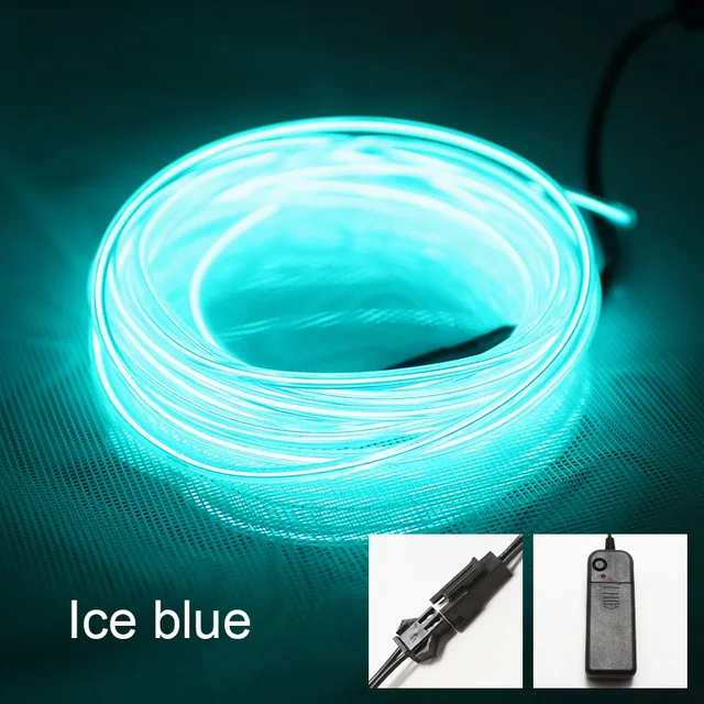 Neon Light El Led Neon Sign Wire Under Car Flexible Soft Tube Lights Christmas LED Strip Sign Anime/Body Woman/Rooms Rope Decor Ice blue
