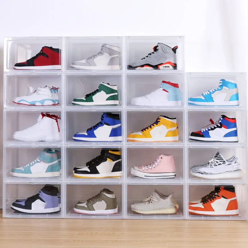 

Shoe Box Display Collection Storage Box Transparent Shoe Sneakers Storage Drawer Style Acrylic Shoe Box JA55