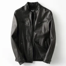 Мужская куртка из натуральной кожи в винтажном стиле; сезон весна-осень; натуральная овчина; мужская кожаная куртка; Veste Cuir Homme; KFS19M012; KJ2170