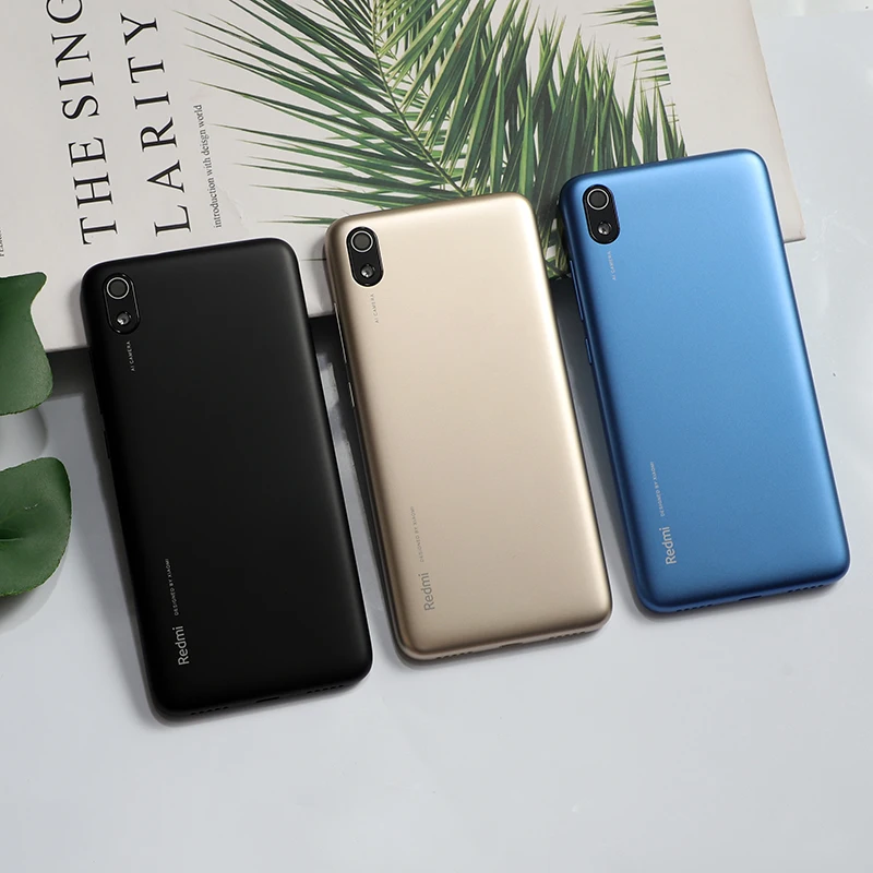 

Redmi7A Original Housing For Xiaomi Redmi 7A Plastic Battery Door Back Cover Replacement Parts Case With Buttons Camera Lens