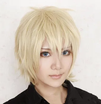 

Axis Powers Short Light Blonde Synthetic Men's Cosplay Wig for Halloween