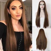 Beautytown, коричневый цвет, жаропрочные волосы, без клея, натуральные волосы, перрюк, синтетические волосы на кружеве, парик для женщин, вечерние